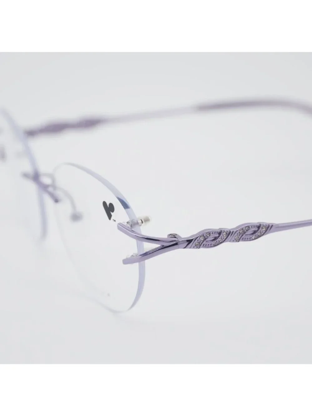 AIRLOCK JADE 202 532 Rimless Eyeglasses Lilac 52mm Cat Eye Frame